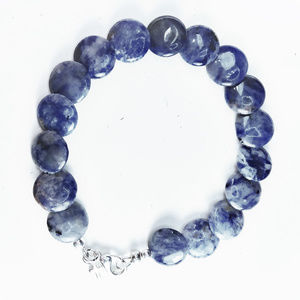 Blue Sodalite Semi-Precious Gemstone Coin Bracelet